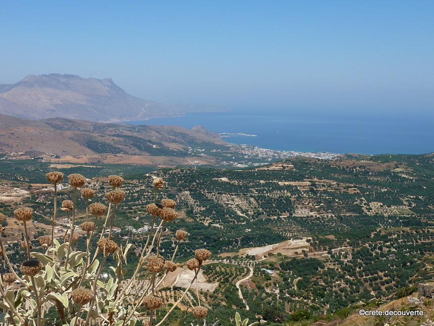 Depuis l'Acropole de Polirinia point de vue sur Kissamos