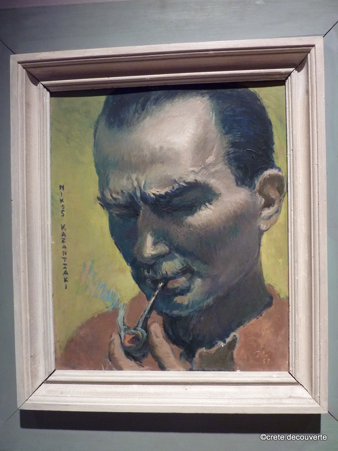 Heraklion musée historique de Crète : portrait Kazantzakis Heraklion musée historique de Crète : portrait Kazantzakis