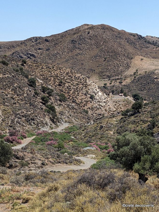 Chemin conduisant  la chapelle d'Agia Paraskevi (au loin