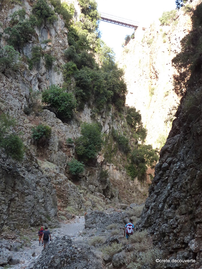 Pont vu depuis la gorge d'Aradena