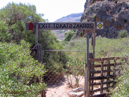 Arrive du sentier europen E4  Kato Zakros