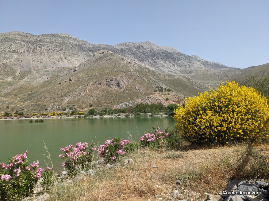 Depuis la rive Est, vue sur le Massif du Psiloritis