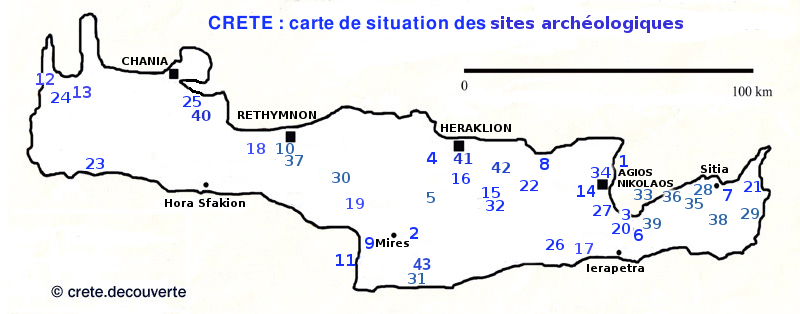 Crte : carte de quelques sites archologiques