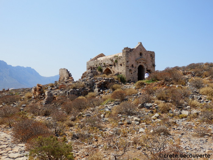 le Gramvoussa forteresse glise de Panagia Kleftrina