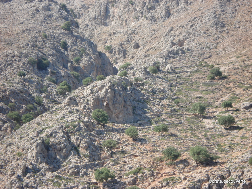 sentier serpentant au dessus de Loutro